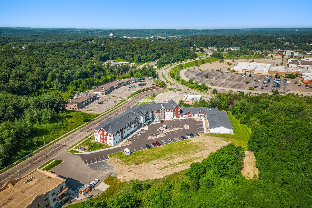 Aerial view of Caretta Senior Living Bellevue facility.