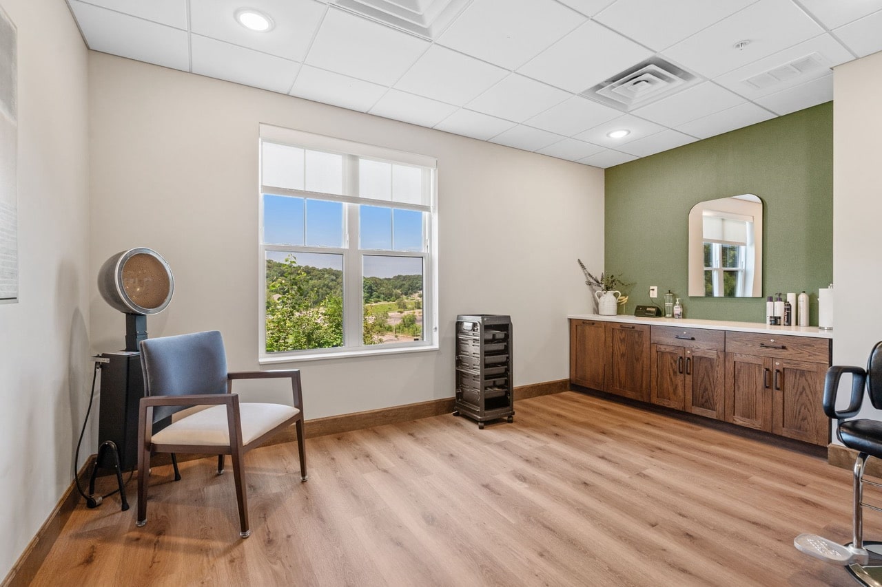 Well-lit interior room with modern decor.