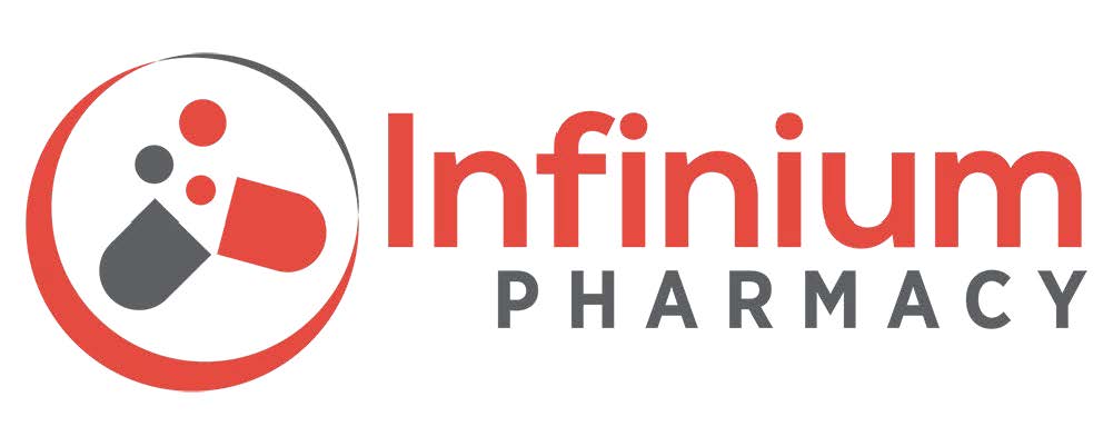 Pharmacy logo with a pill illustration