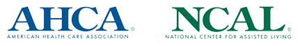Logos for AHCA and NCAL organizations