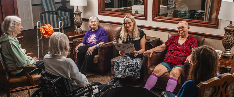 Residents engaged in a group activity
