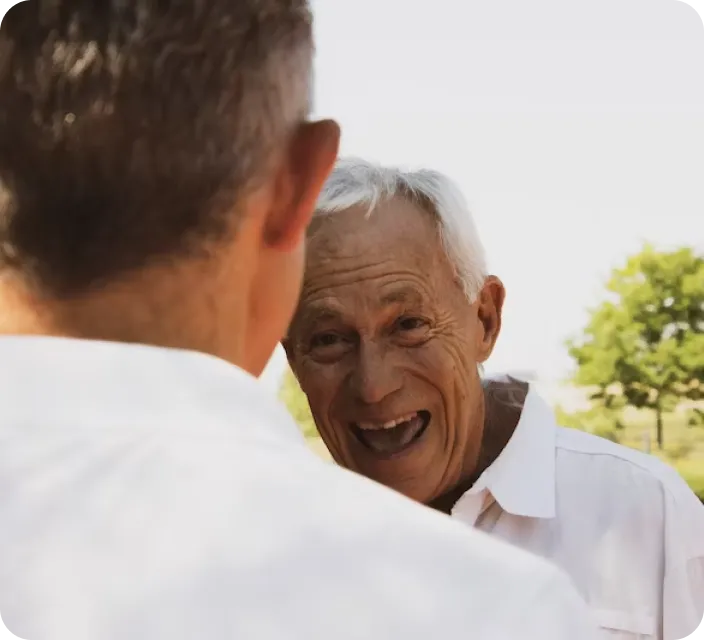 Happy resident engaging outdoors