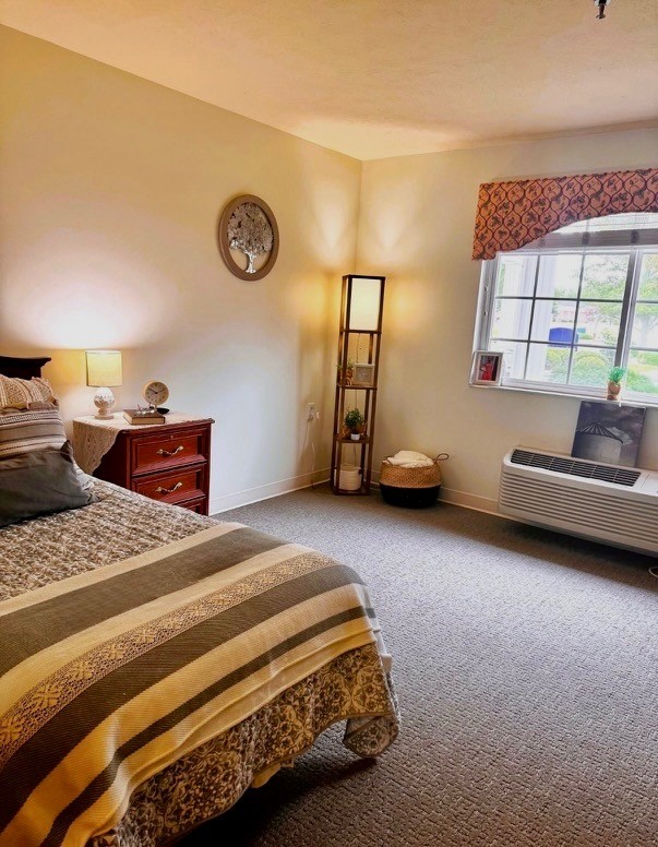 Cozy private resident room with natural light.