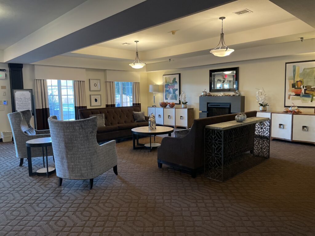 Comfortable common area with seating and decor