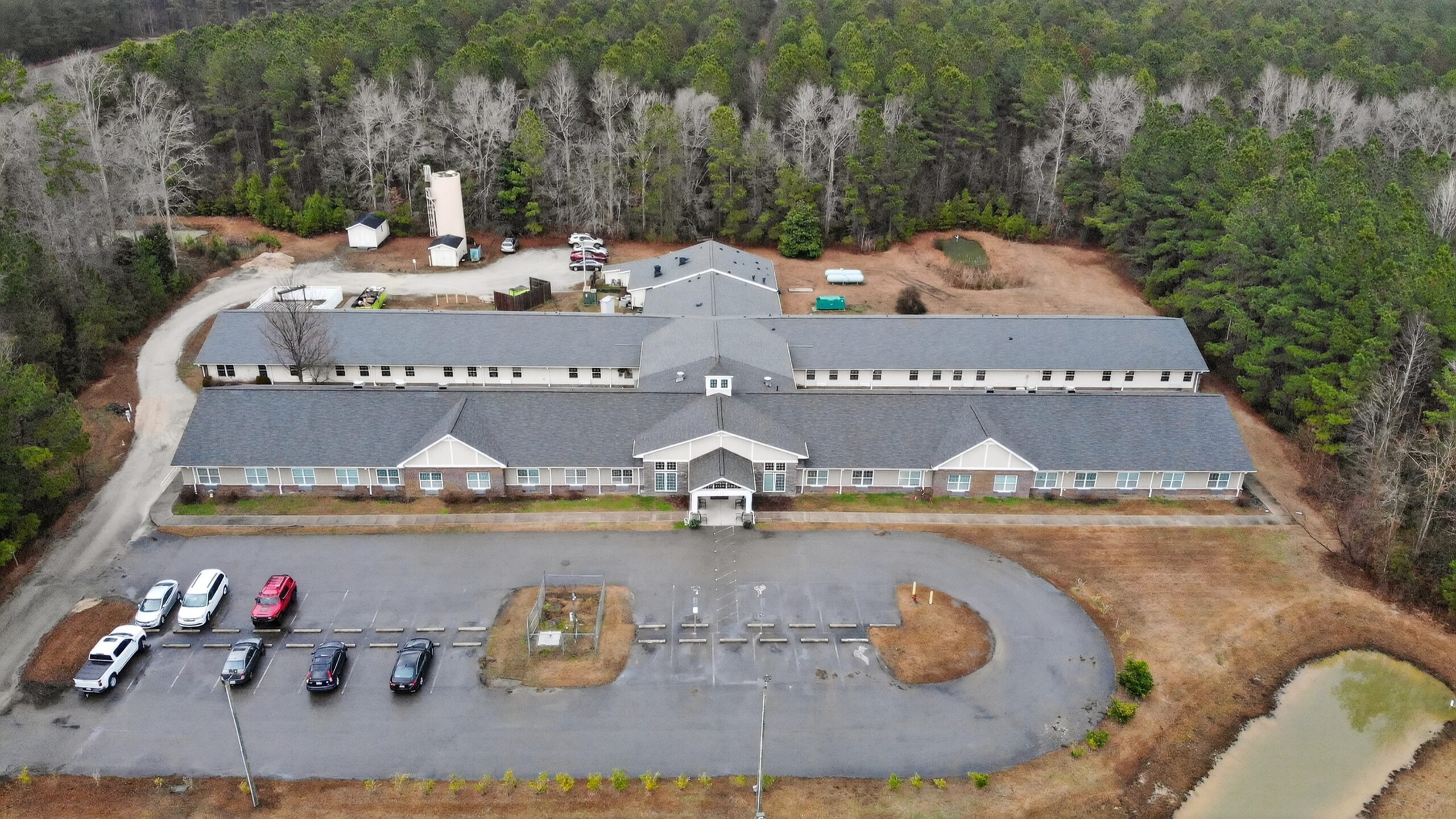 Aerial view of The Gardens of Pamlico facility