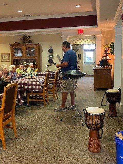 Resident activity with a performer in a common area