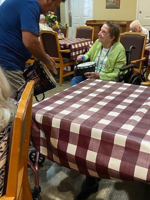 Residents engaging in an activity at a common area