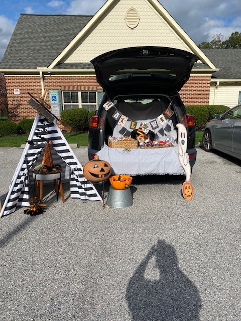 Decorated trunk for a Halloween event
