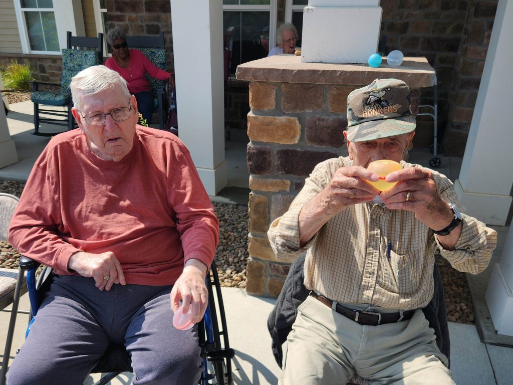 Residents engaging in outdoor activity