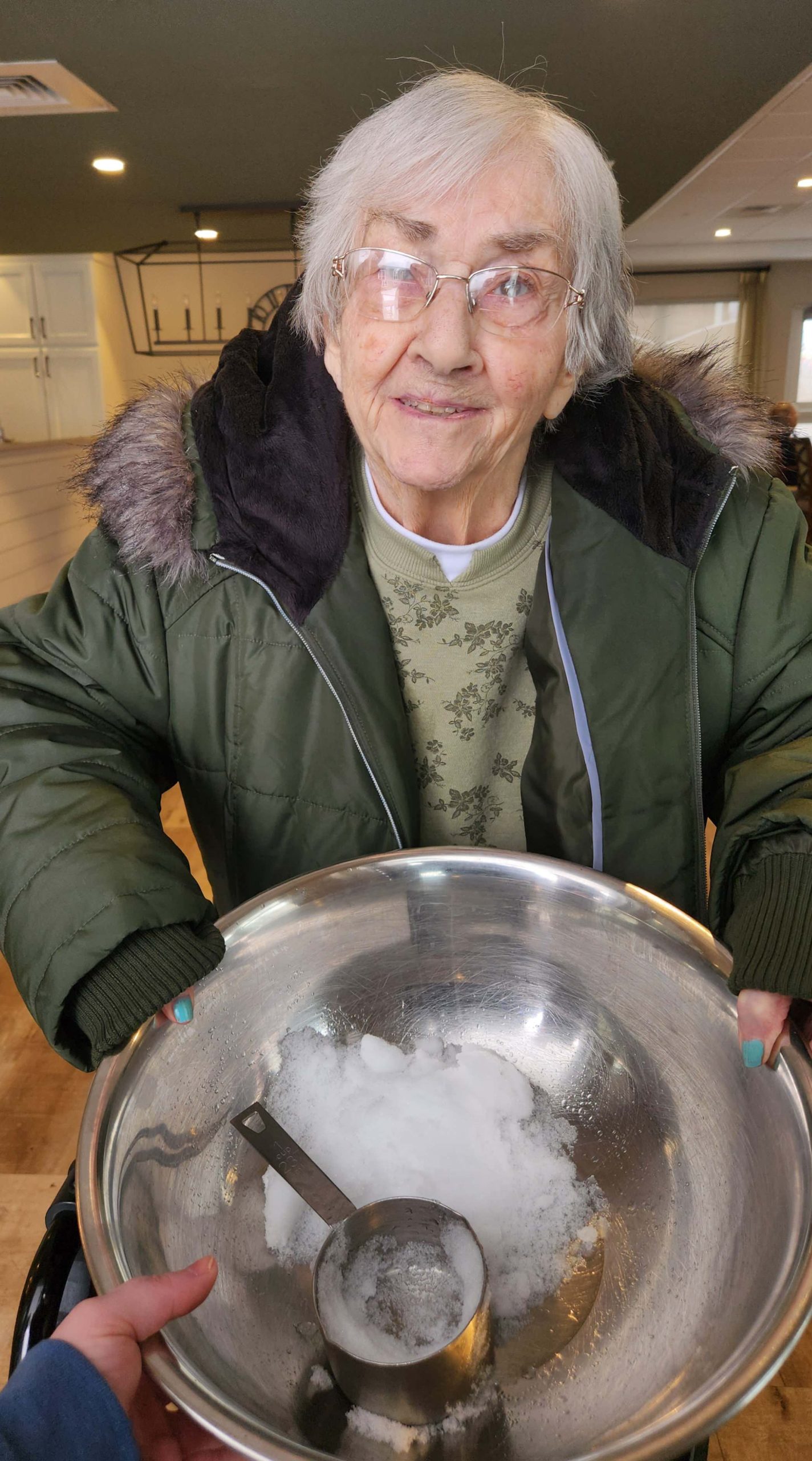 Senior resident participating in an activity.