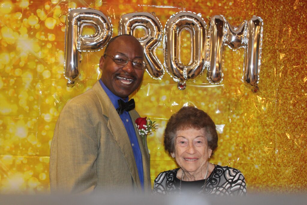Residents enjoying a prom celebration together