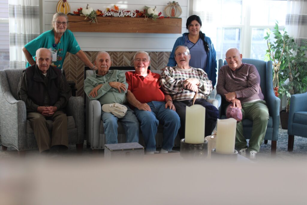 Residents enjoying time together in a common area.