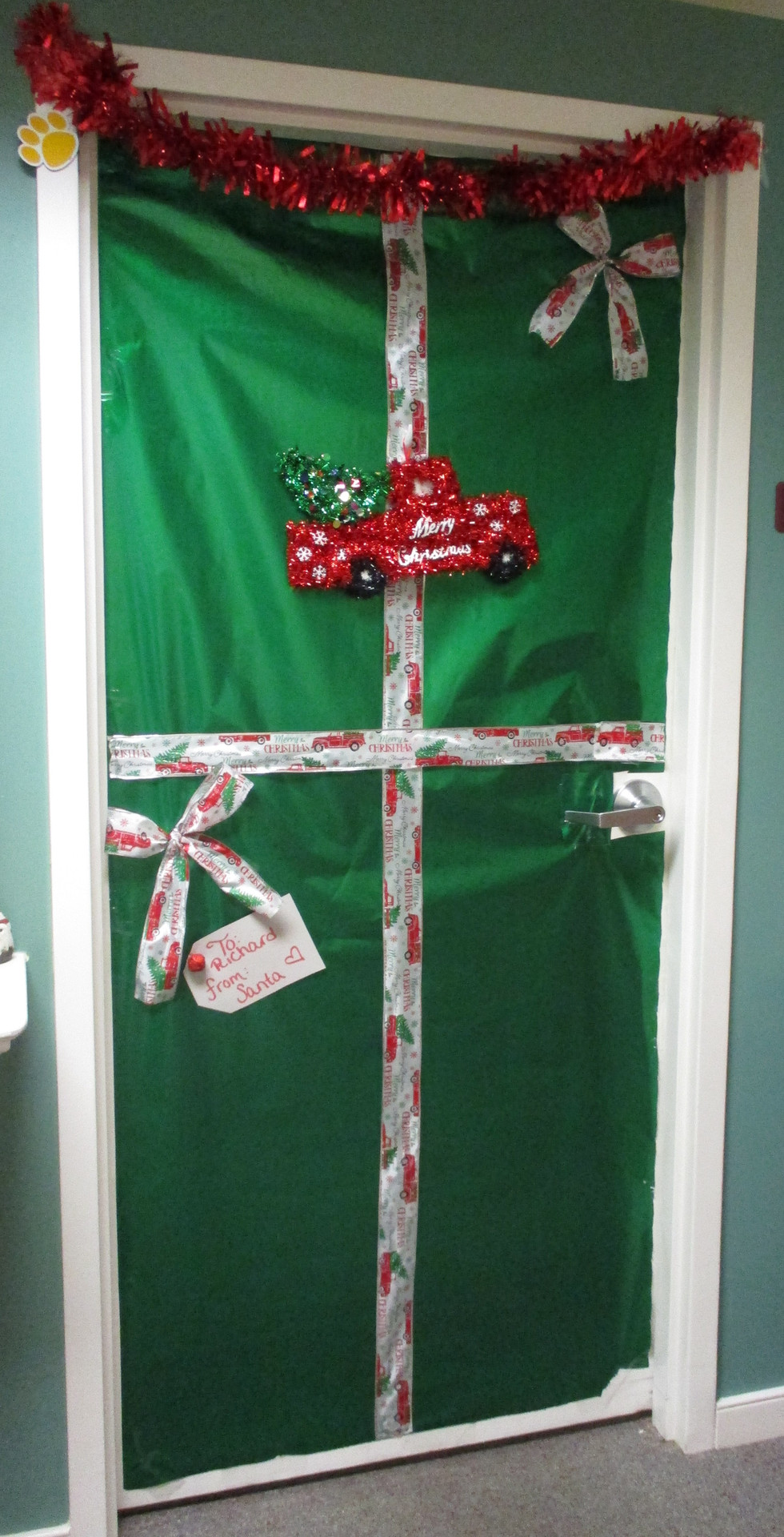 Decorated door for a holiday celebration