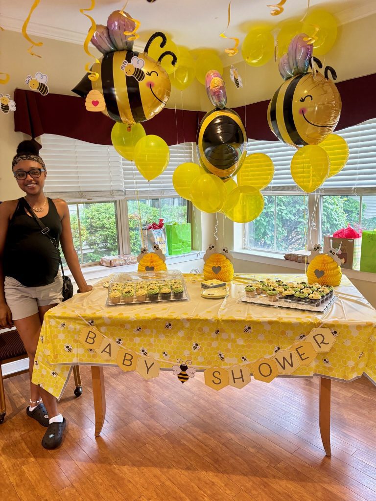 Celebration setup for a baby shower inside the facility