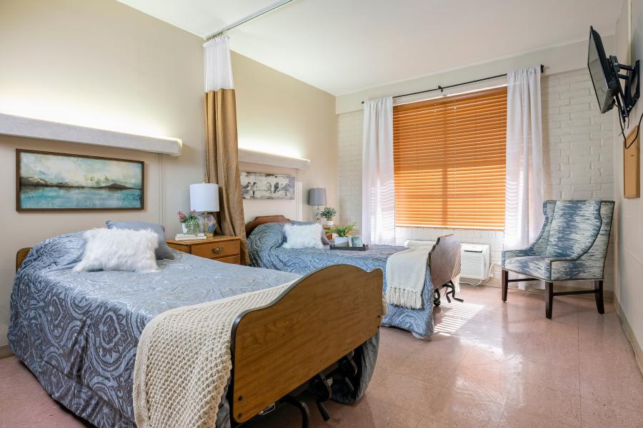 Comfortable shared resident room with two beds