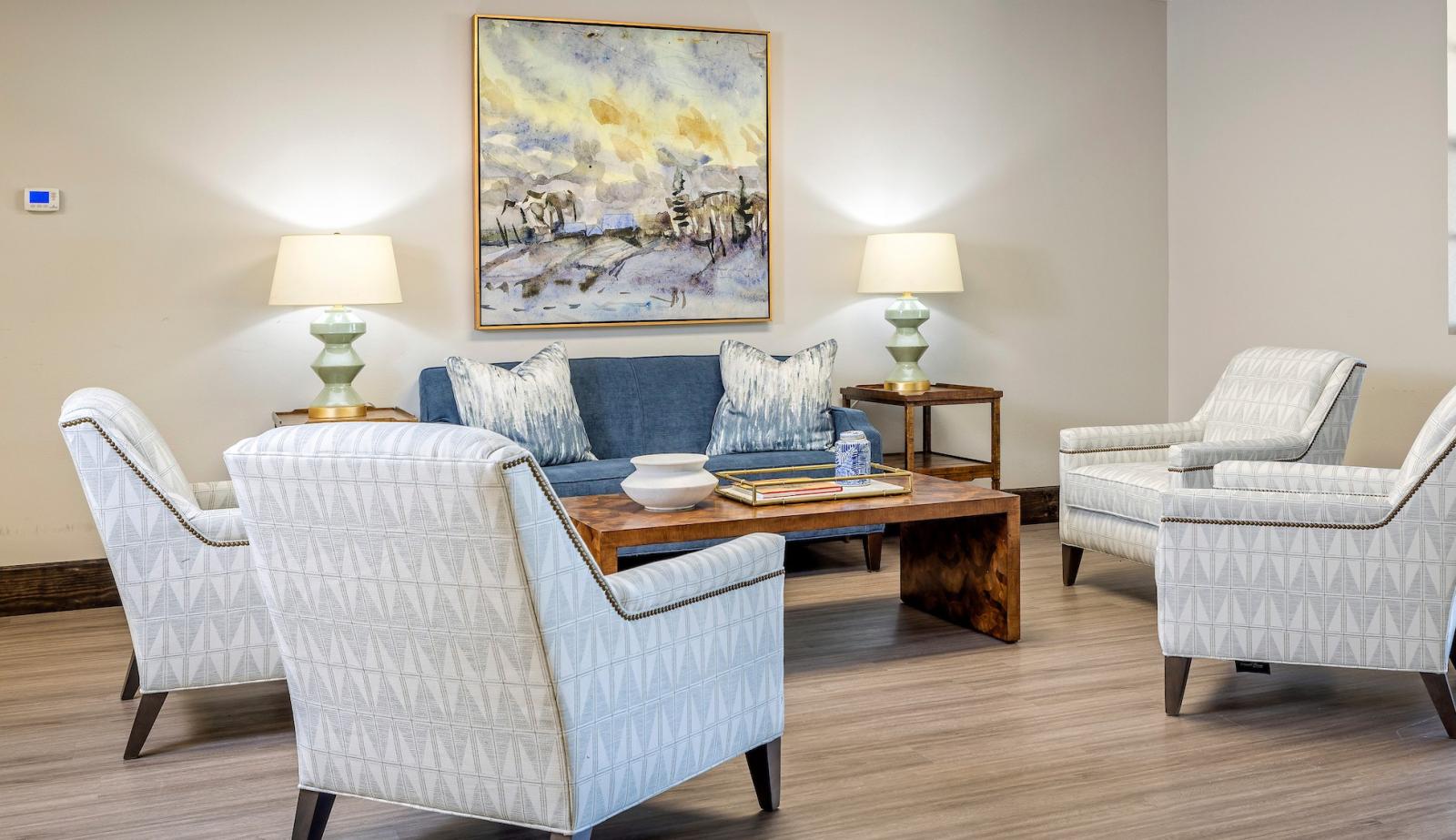 Bright and inviting common area with comfortable seating