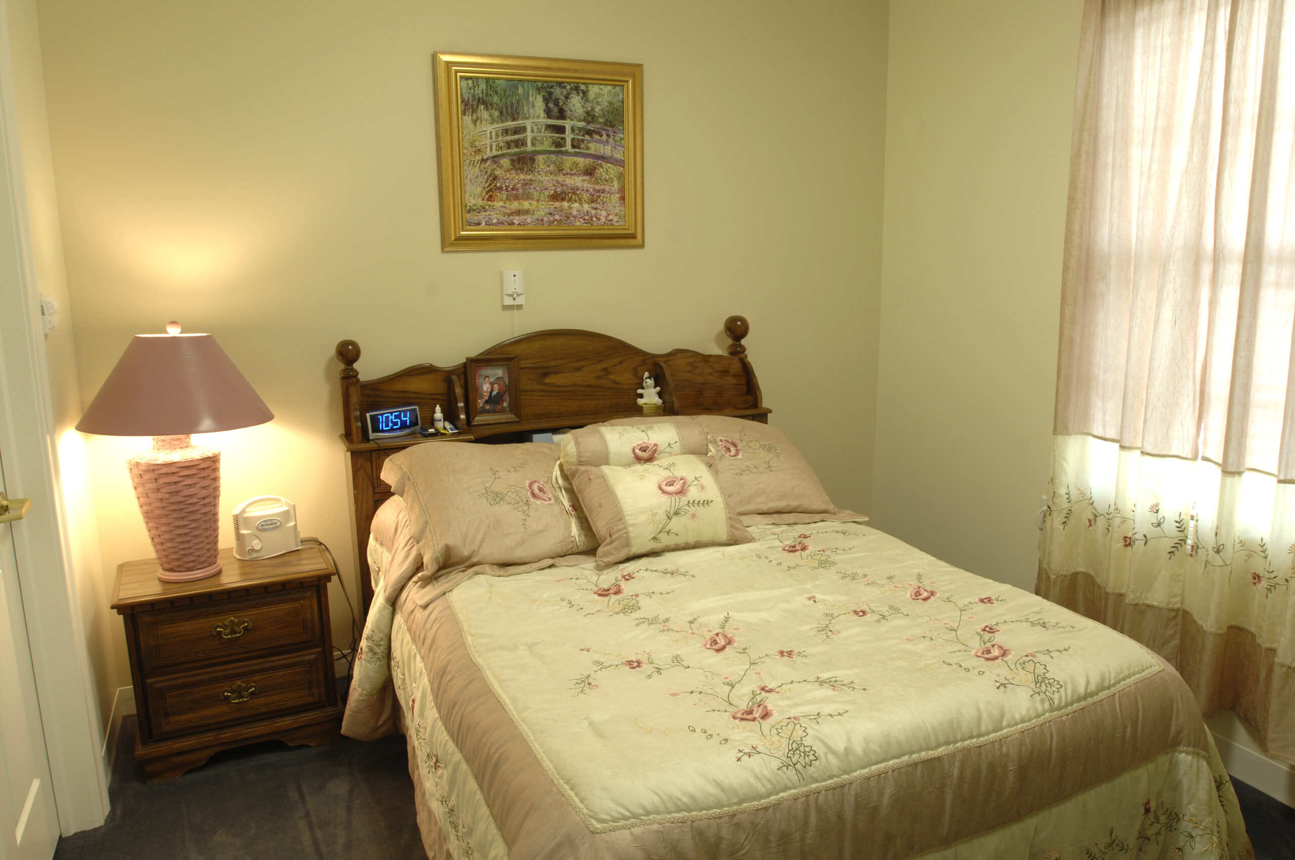 Cozy private room with a bed and decor