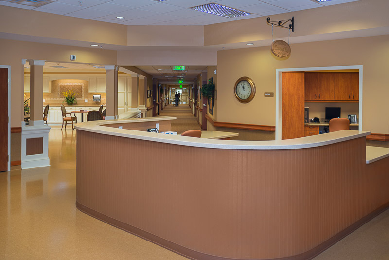 Reception area in a senior living facility