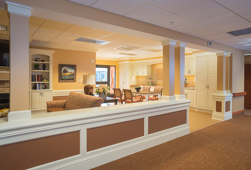 Interior view of a shared common area in the facility