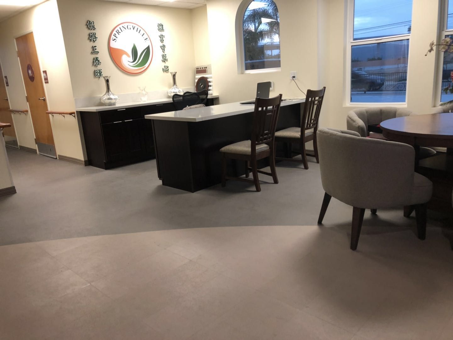 Interior view of the Springville facility lobby