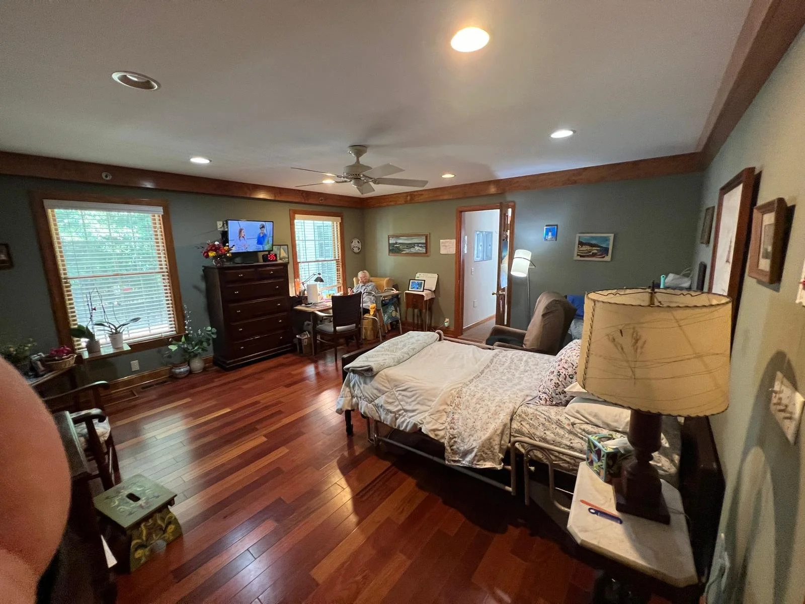 Cozy interior of a private resident room with personal items