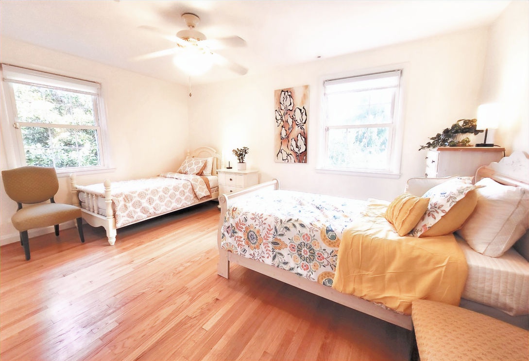 Bright, cozy private resident room with two beds